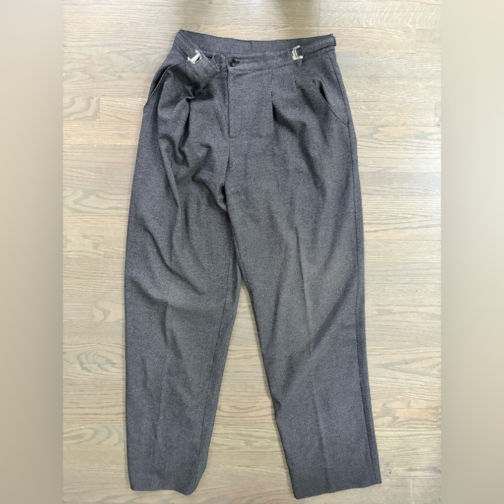 Long Elegant Legs LEL Houndstooth Grey Trousers 14T